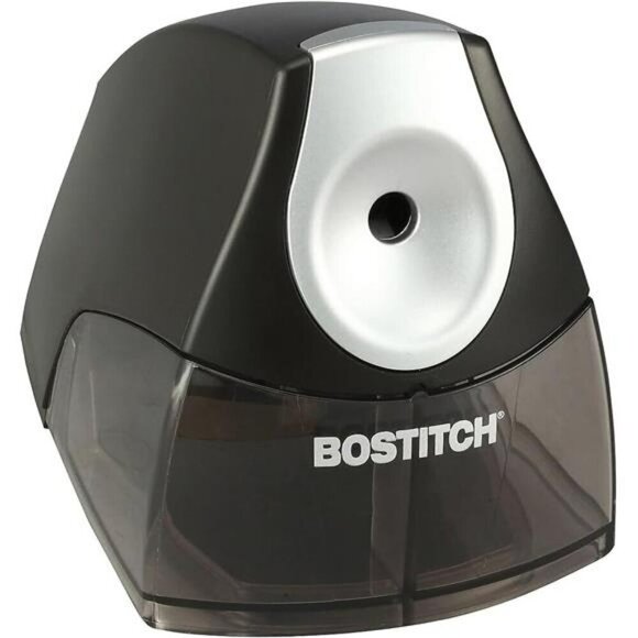 Compact Desktop Electric Pencil Sharpener Black Plastic Cutter Charger Switch - Picture 4 of 5